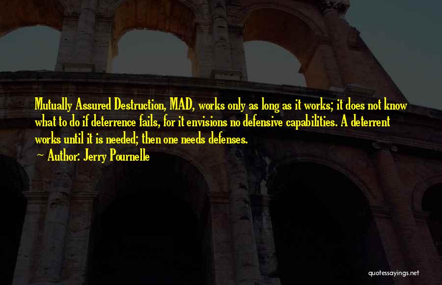 Jerry Pournelle Quotes: Mutually Assured Destruction, Mad, Works Only As Long As It Works; It Does Not Know What To Do If Deterrence