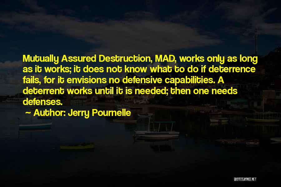 Jerry Pournelle Quotes: Mutually Assured Destruction, Mad, Works Only As Long As It Works; It Does Not Know What To Do If Deterrence