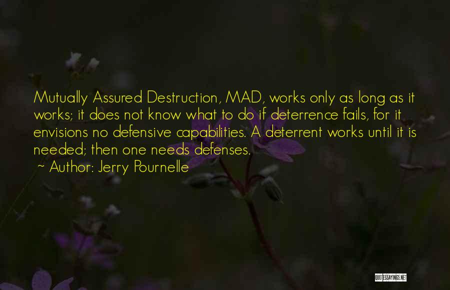 Jerry Pournelle Quotes: Mutually Assured Destruction, Mad, Works Only As Long As It Works; It Does Not Know What To Do If Deterrence