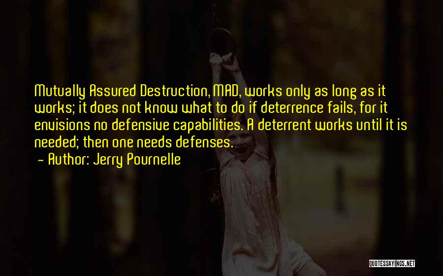 Jerry Pournelle Quotes: Mutually Assured Destruction, Mad, Works Only As Long As It Works; It Does Not Know What To Do If Deterrence