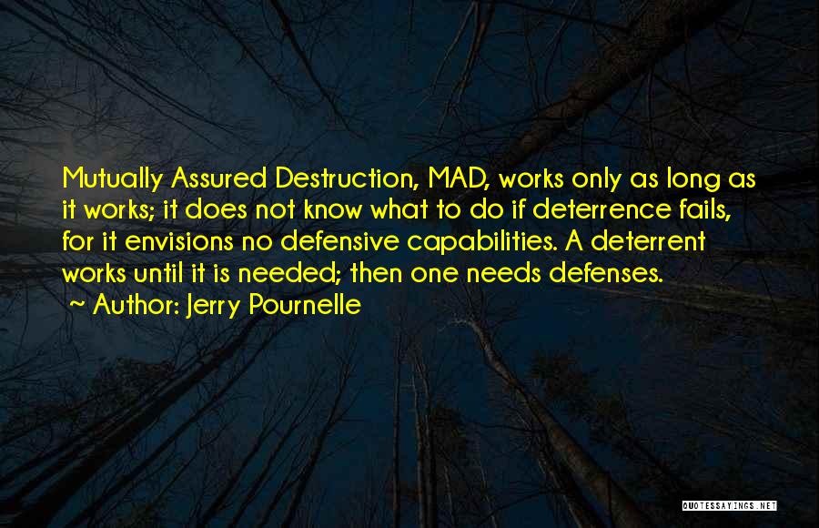 Jerry Pournelle Quotes: Mutually Assured Destruction, Mad, Works Only As Long As It Works; It Does Not Know What To Do If Deterrence