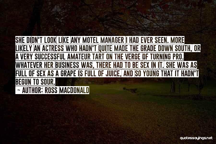 Ross Macdonald Quotes: She Didn't Look Like Any Motel Manager I Had Ever Seen. More Likely An Actress Who Hadn't Quite Made The