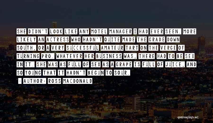 Ross Macdonald Quotes: She Didn't Look Like Any Motel Manager I Had Ever Seen. More Likely An Actress Who Hadn't Quite Made The