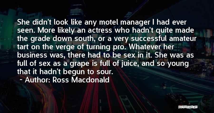 Ross Macdonald Quotes: She Didn't Look Like Any Motel Manager I Had Ever Seen. More Likely An Actress Who Hadn't Quite Made The