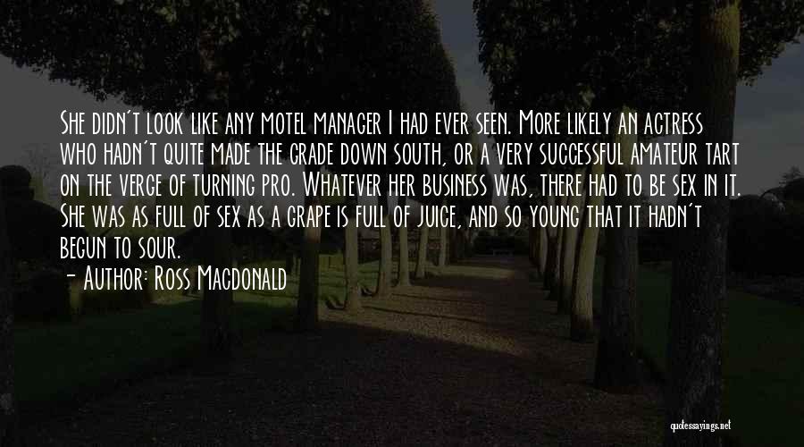 Ross Macdonald Quotes: She Didn't Look Like Any Motel Manager I Had Ever Seen. More Likely An Actress Who Hadn't Quite Made The