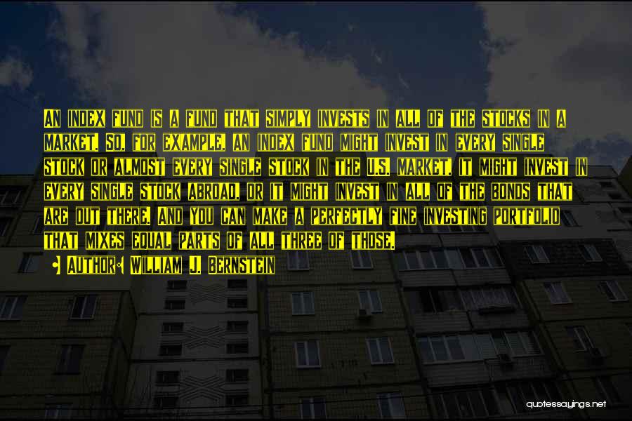 William J. Bernstein Quotes: An Index Fund Is A Fund That Simply Invests In All Of The Stocks In A Market. So, For Example,