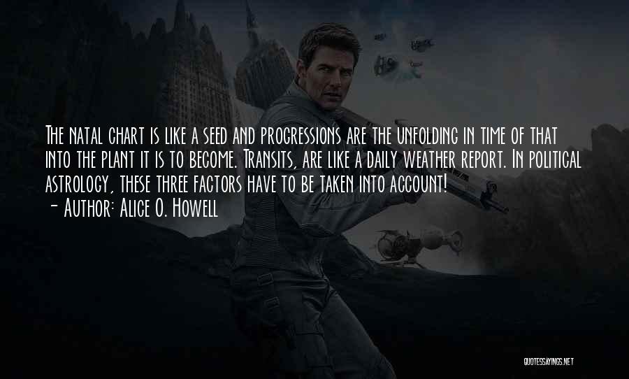 Alice O. Howell Quotes: The Natal Chart Is Like A Seed And Progressions Are The Unfolding In Time Of That Into The Plant It