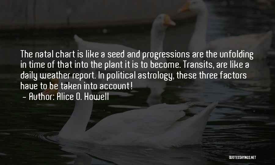 Alice O. Howell Quotes: The Natal Chart Is Like A Seed And Progressions Are The Unfolding In Time Of That Into The Plant It