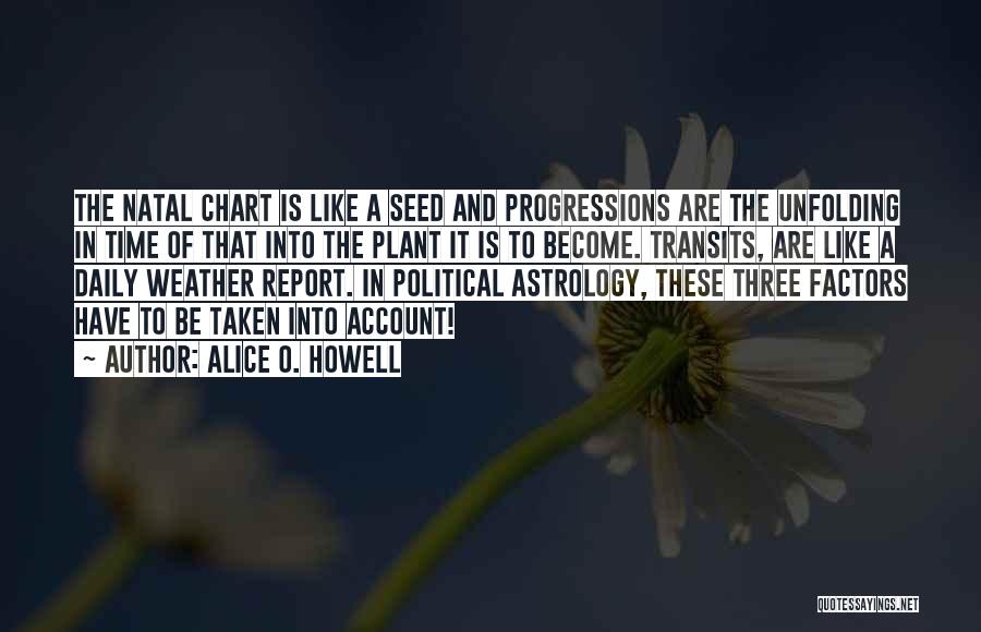 Alice O. Howell Quotes: The Natal Chart Is Like A Seed And Progressions Are The Unfolding In Time Of That Into The Plant It