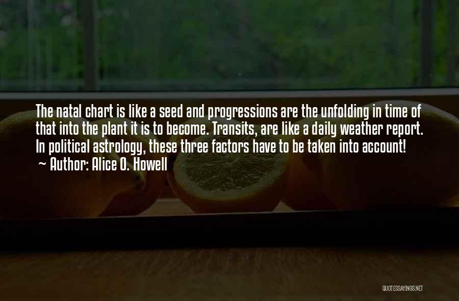 Alice O. Howell Quotes: The Natal Chart Is Like A Seed And Progressions Are The Unfolding In Time Of That Into The Plant It