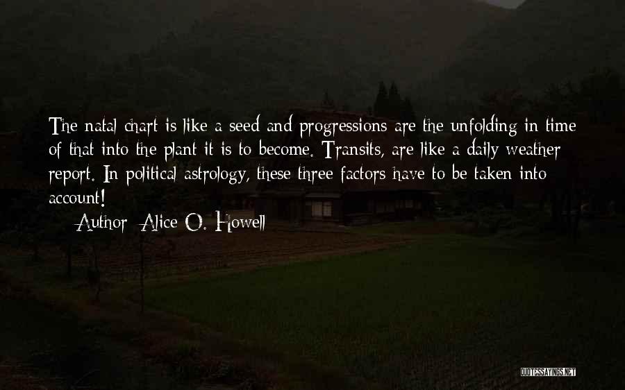 Alice O. Howell Quotes: The Natal Chart Is Like A Seed And Progressions Are The Unfolding In Time Of That Into The Plant It