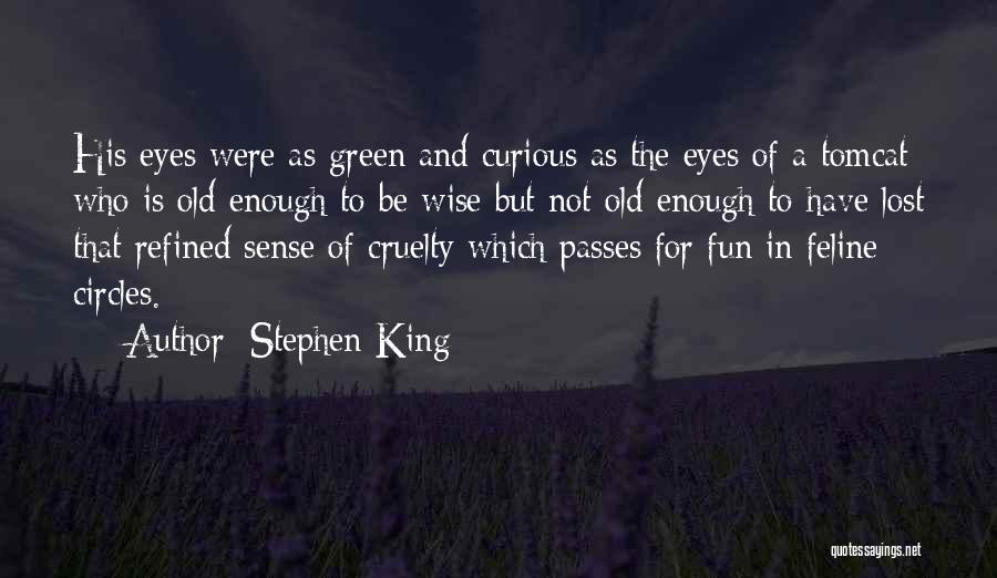Stephen King Quotes: His Eyes Were As Green And Curious As The Eyes Of A Tomcat Who Is Old Enough To Be Wise