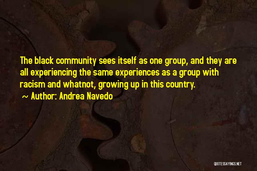 Andrea Navedo Quotes: The Black Community Sees Itself As One Group, And They Are All Experiencing The Same Experiences As A Group With