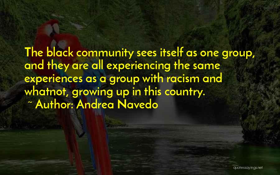 Andrea Navedo Quotes: The Black Community Sees Itself As One Group, And They Are All Experiencing The Same Experiences As A Group With