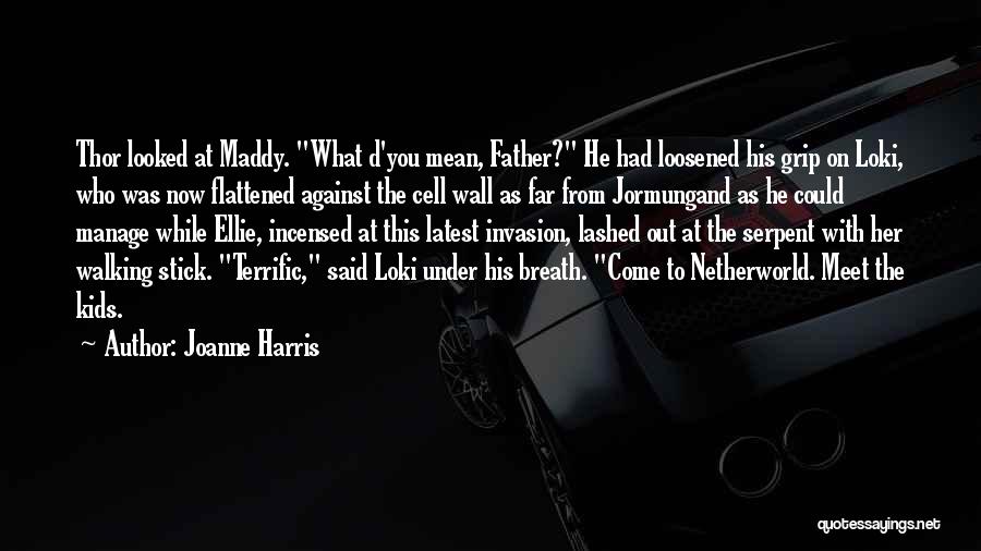 Joanne Harris Quotes: Thor Looked At Maddy. What D'you Mean, Father? He Had Loosened His Grip On Loki, Who Was Now Flattened Against