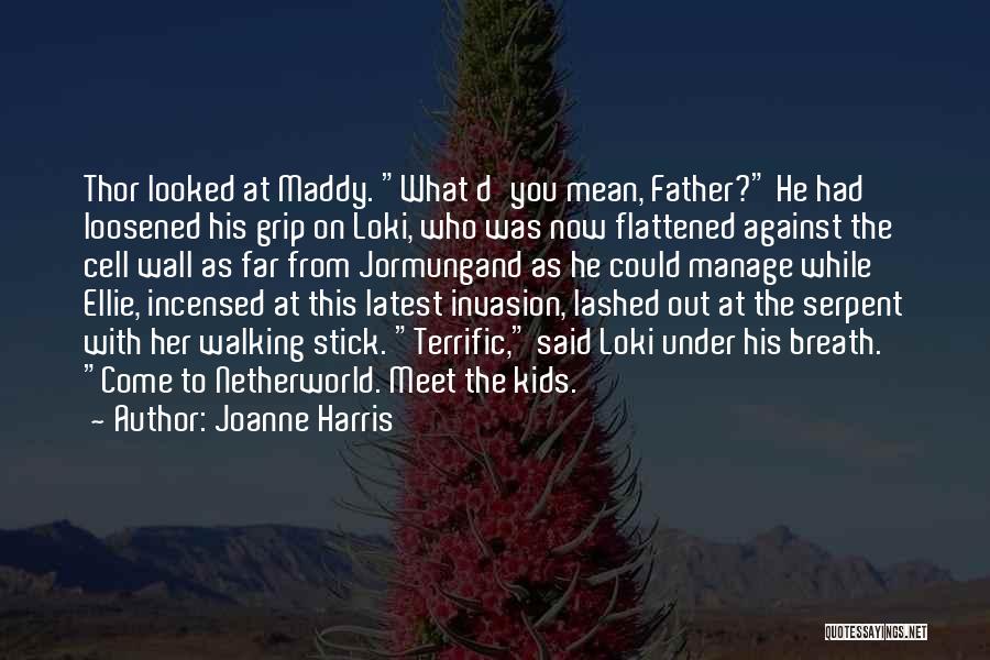 Joanne Harris Quotes: Thor Looked At Maddy. What D'you Mean, Father? He Had Loosened His Grip On Loki, Who Was Now Flattened Against