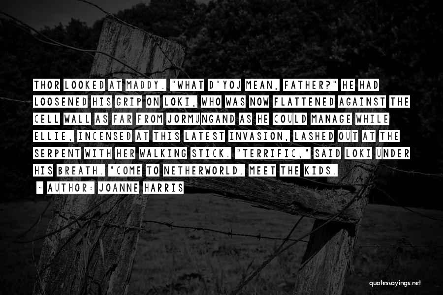 Joanne Harris Quotes: Thor Looked At Maddy. What D'you Mean, Father? He Had Loosened His Grip On Loki, Who Was Now Flattened Against
