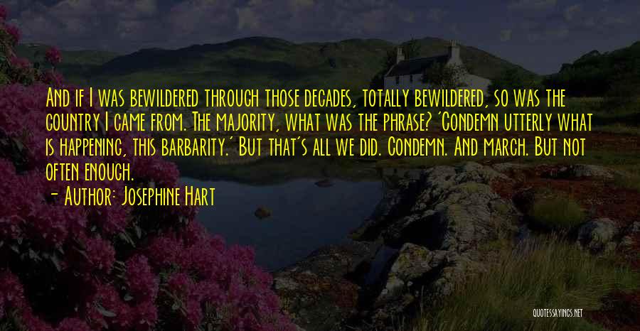 Josephine Hart Quotes: And If I Was Bewildered Through Those Decades, Totally Bewildered, So Was The Country I Came From. The Majority, What