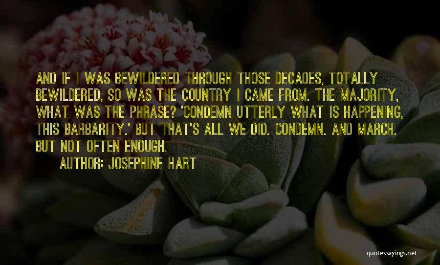 Josephine Hart Quotes: And If I Was Bewildered Through Those Decades, Totally Bewildered, So Was The Country I Came From. The Majority, What