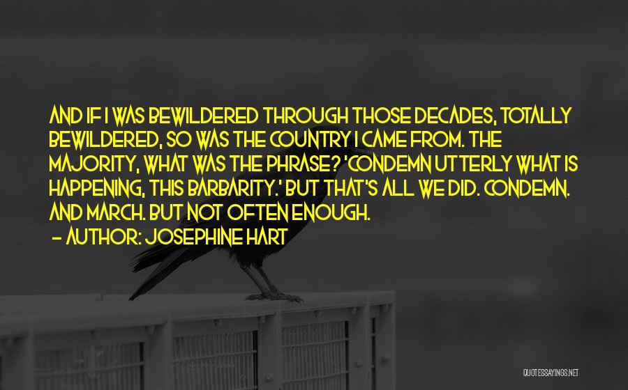 Josephine Hart Quotes: And If I Was Bewildered Through Those Decades, Totally Bewildered, So Was The Country I Came From. The Majority, What