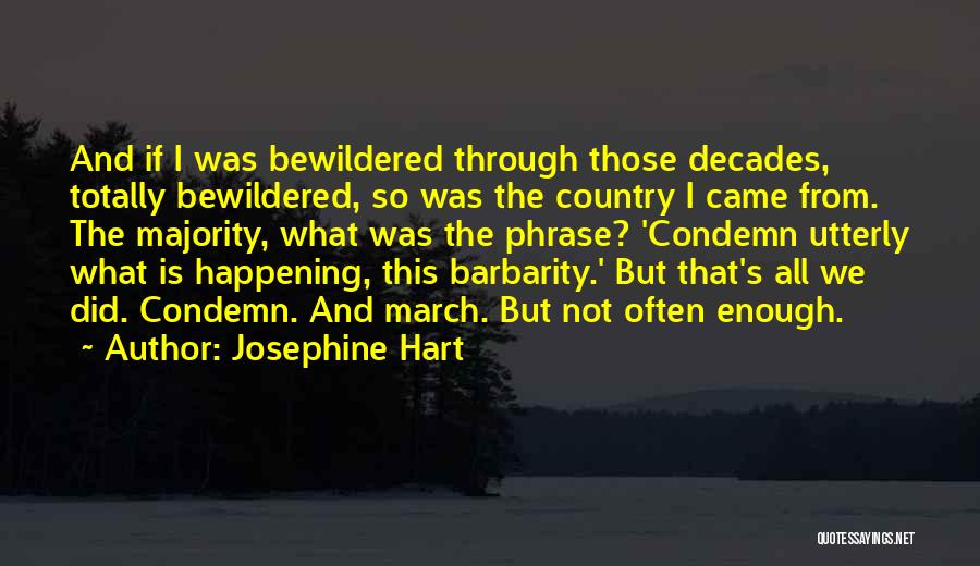 Josephine Hart Quotes: And If I Was Bewildered Through Those Decades, Totally Bewildered, So Was The Country I Came From. The Majority, What