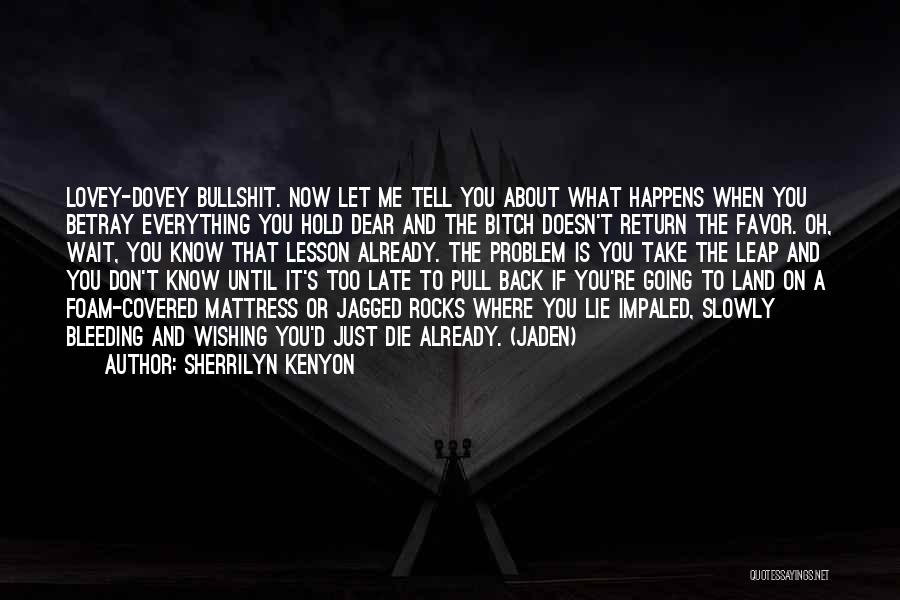 Sherrilyn Kenyon Quotes: Lovey-dovey Bullshit. Now Let Me Tell You About What Happens When You Betray Everything You Hold Dear And The Bitch