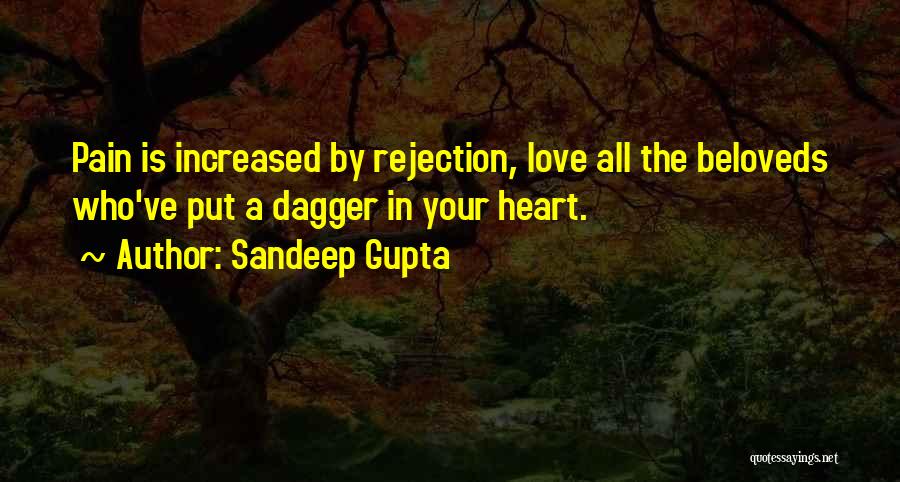 Sandeep Gupta Quotes: Pain Is Increased By Rejection, Love All The Beloveds Who've Put A Dagger In Your Heart.