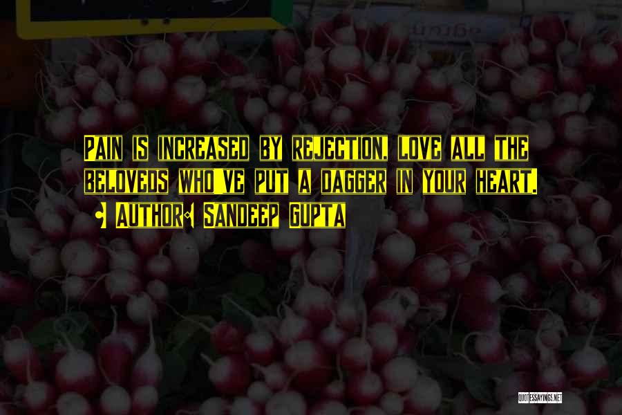 Sandeep Gupta Quotes: Pain Is Increased By Rejection, Love All The Beloveds Who've Put A Dagger In Your Heart.