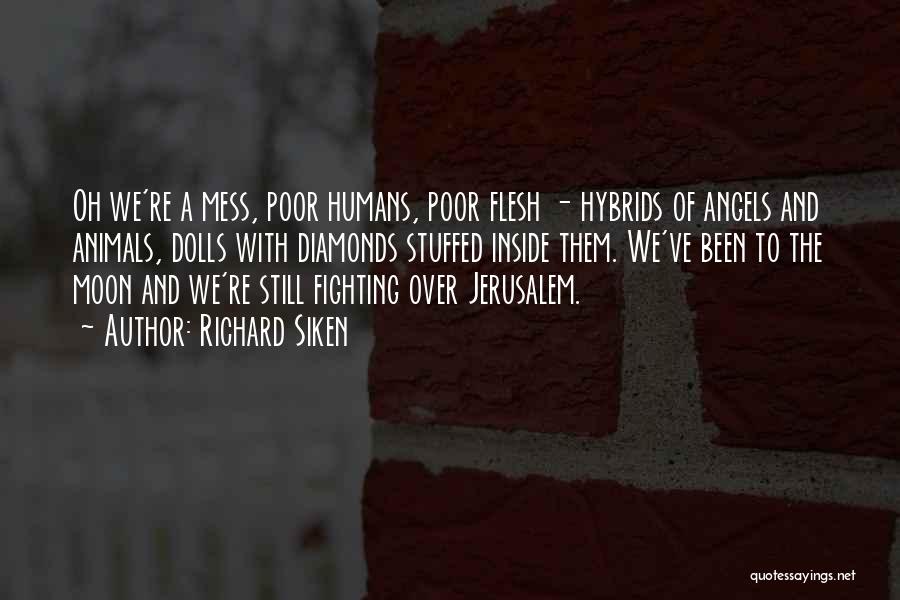 Richard Siken Quotes: Oh We're A Mess, Poor Humans, Poor Flesh - Hybrids Of Angels And Animals, Dolls With Diamonds Stuffed Inside Them.
