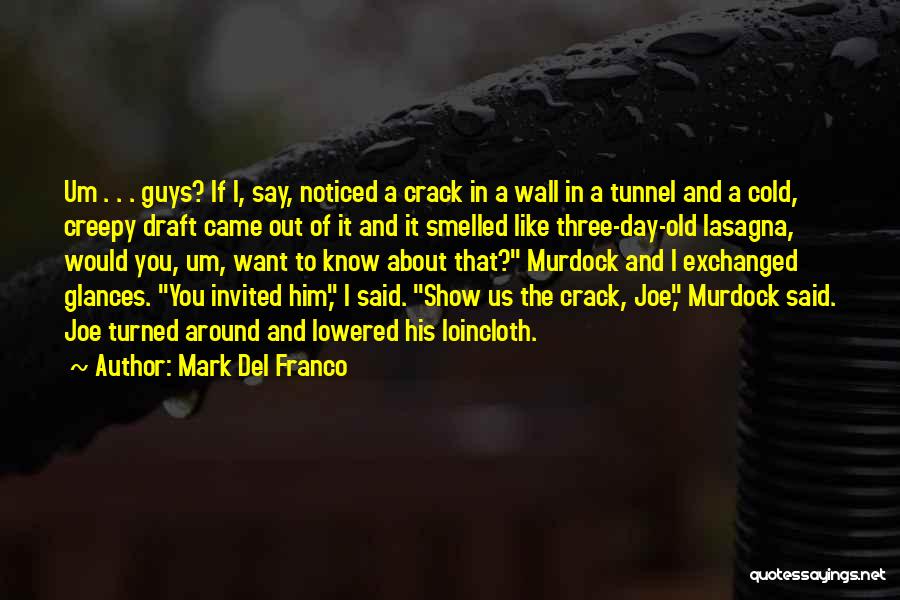 Mark Del Franco Quotes: Um . . . Guys? If I, Say, Noticed A Crack In A Wall In A Tunnel And A Cold,