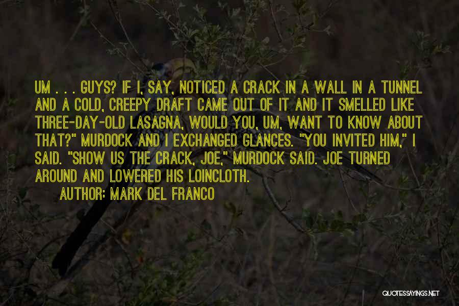 Mark Del Franco Quotes: Um . . . Guys? If I, Say, Noticed A Crack In A Wall In A Tunnel And A Cold,