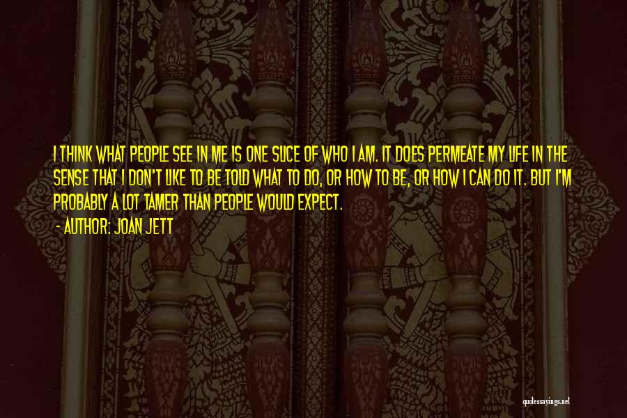 Joan Jett Quotes: I Think What People See In Me Is One Slice Of Who I Am. It Does Permeate My Life In