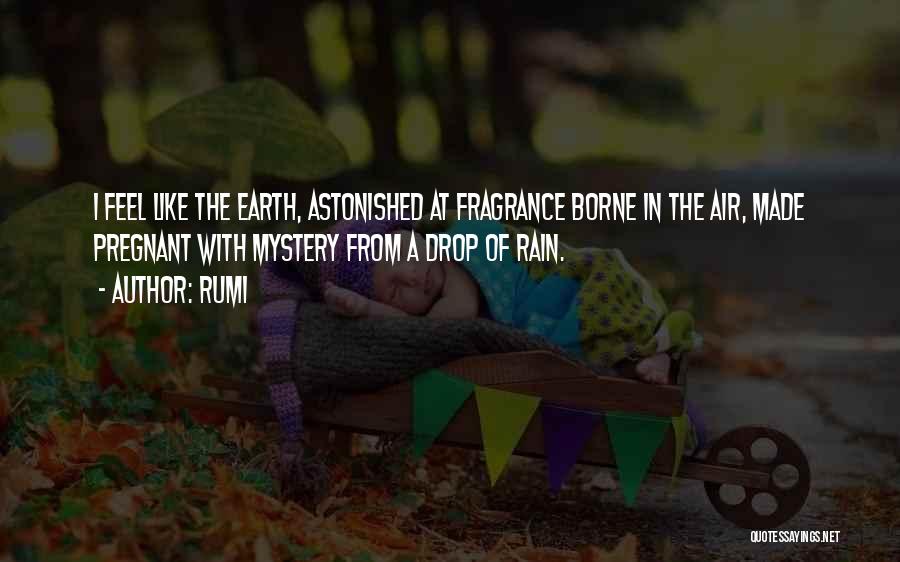 Rumi Quotes: I Feel Like The Earth, Astonished At Fragrance Borne In The Air, Made Pregnant With Mystery From A Drop Of