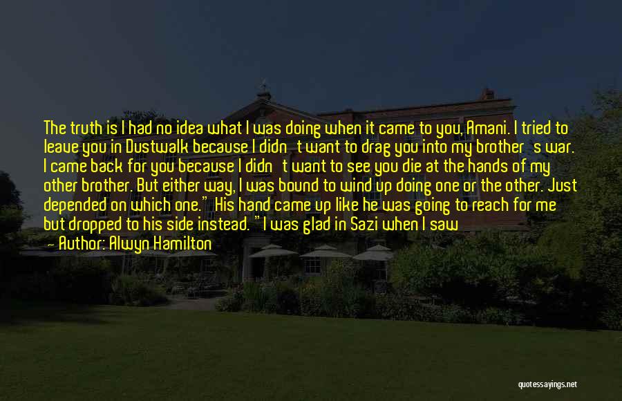 Alwyn Hamilton Quotes: The Truth Is I Had No Idea What I Was Doing When It Came To You, Amani. I Tried To
