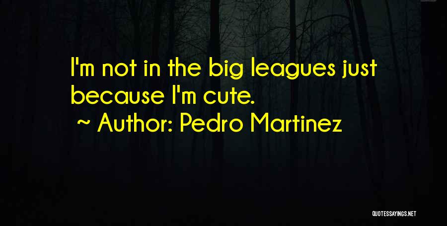 Pedro Martinez Quotes: I'm Not In The Big Leagues Just Because I'm Cute.