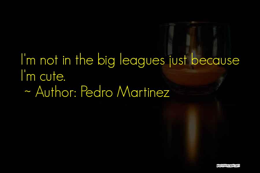 Pedro Martinez Quotes: I'm Not In The Big Leagues Just Because I'm Cute.