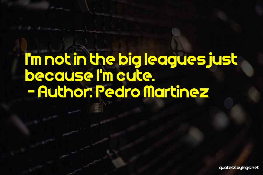 Pedro Martinez Quotes: I'm Not In The Big Leagues Just Because I'm Cute.