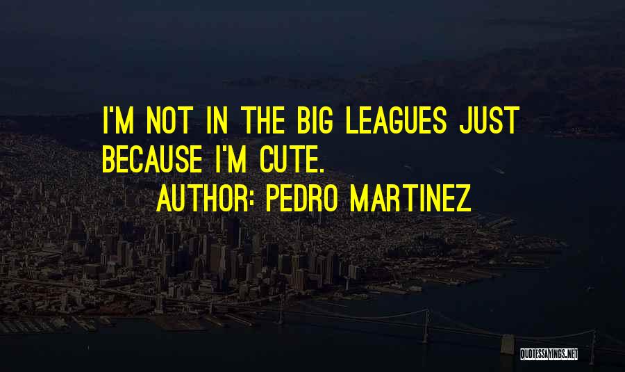 Pedro Martinez Quotes: I'm Not In The Big Leagues Just Because I'm Cute.