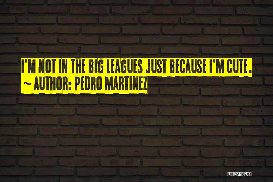 Pedro Martinez Quotes: I'm Not In The Big Leagues Just Because I'm Cute.