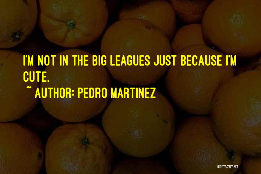 Pedro Martinez Quotes: I'm Not In The Big Leagues Just Because I'm Cute.