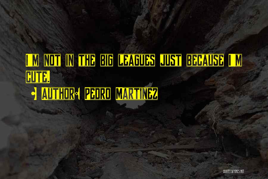 Pedro Martinez Quotes: I'm Not In The Big Leagues Just Because I'm Cute.