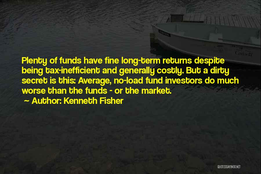 Kenneth Fisher Quotes: Plenty Of Funds Have Fine Long-term Returns Despite Being Tax-inefficient And Generally Costly. But A Dirty Secret Is This: Average,