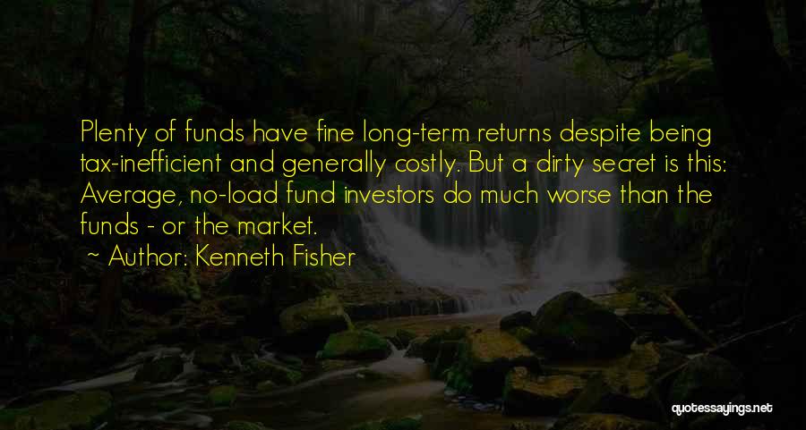 Kenneth Fisher Quotes: Plenty Of Funds Have Fine Long-term Returns Despite Being Tax-inefficient And Generally Costly. But A Dirty Secret Is This: Average,