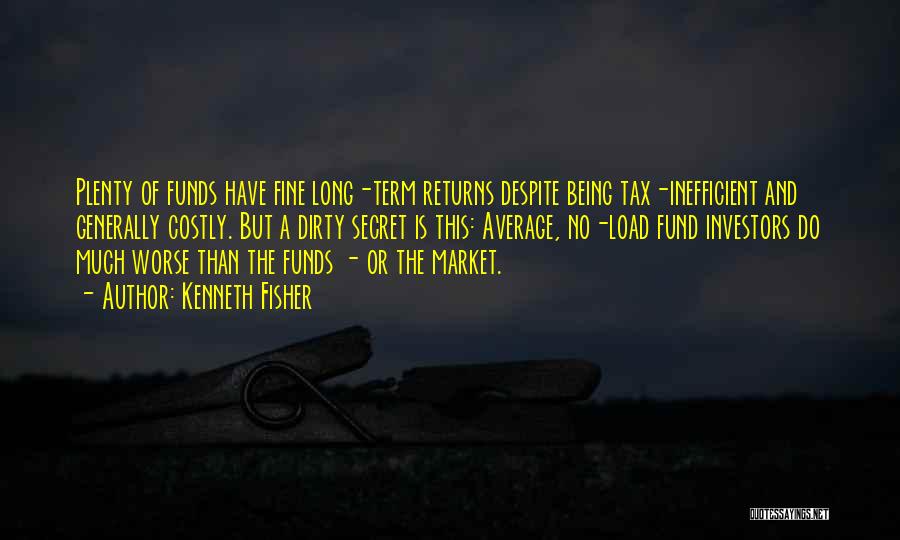 Kenneth Fisher Quotes: Plenty Of Funds Have Fine Long-term Returns Despite Being Tax-inefficient And Generally Costly. But A Dirty Secret Is This: Average,