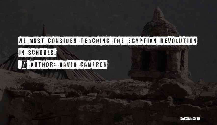 David Cameron Quotes: We Must Consider Teaching The Egyptian Revolution In Schools.