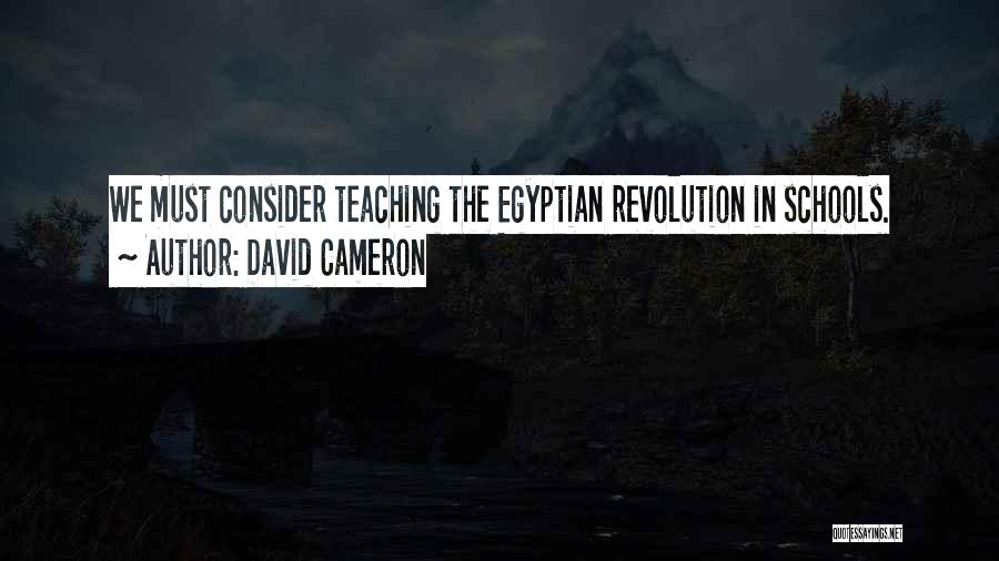 David Cameron Quotes: We Must Consider Teaching The Egyptian Revolution In Schools.