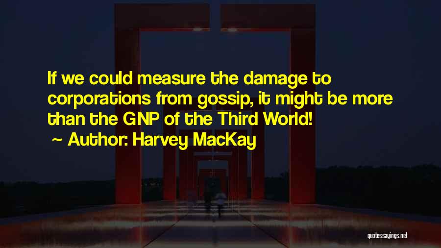 Harvey MacKay Quotes: If We Could Measure The Damage To Corporations From Gossip, It Might Be More Than The Gnp Of The Third