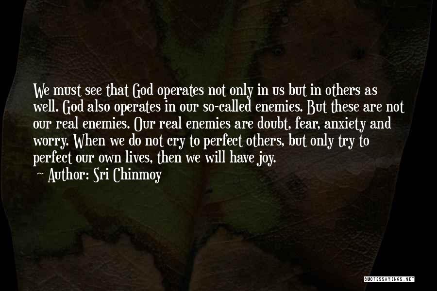Sri Chinmoy Quotes: We Must See That God Operates Not Only In Us But In Others As Well. God Also Operates In Our