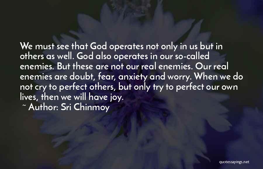 Sri Chinmoy Quotes: We Must See That God Operates Not Only In Us But In Others As Well. God Also Operates In Our