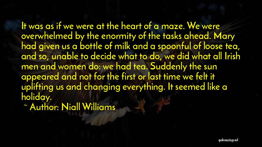 Niall Williams Quotes: It Was As If We Were At The Heart Of A Maze. We Were Overwhelmed By The Enormity Of The